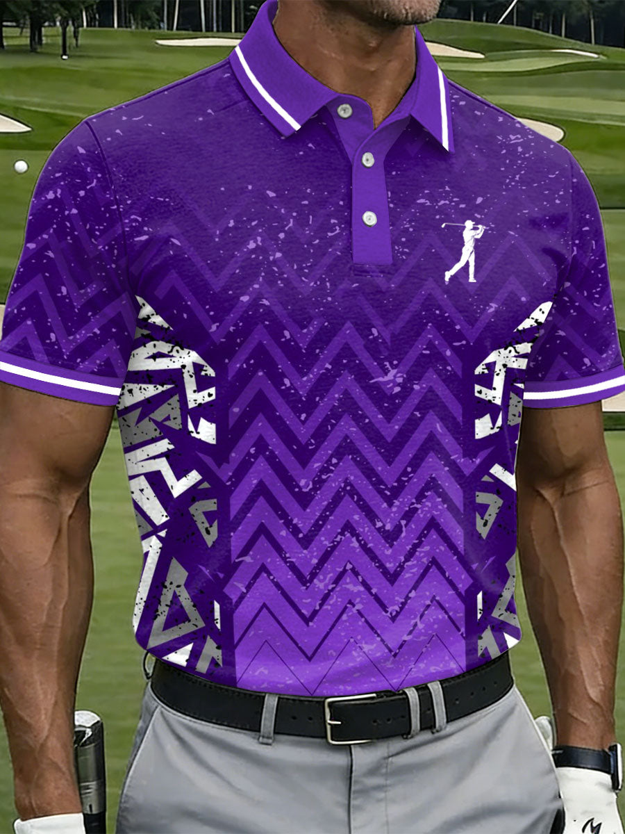 Men's Vintage Business Style Printed Casual Polo Shirt