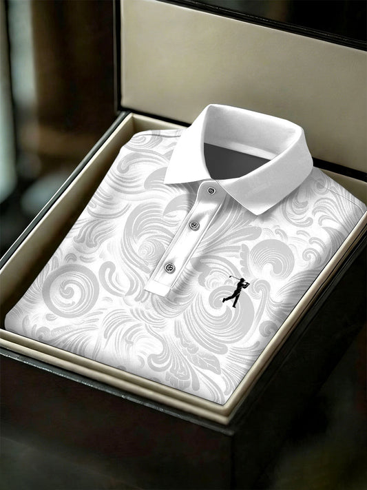 Men's Vintage Business Style Printed Casual Polo Shirt