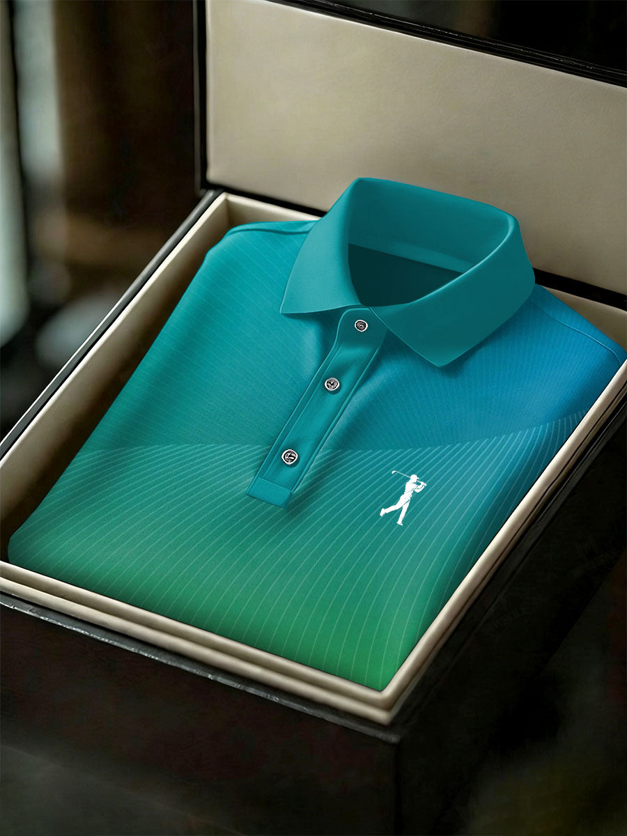 Men's Vintage Business Style Printed Casual Polo Shirt