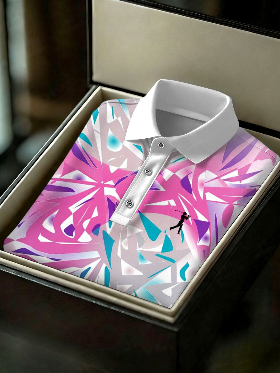 Men's Vintage Business Style Printed Casual Polo Shirt