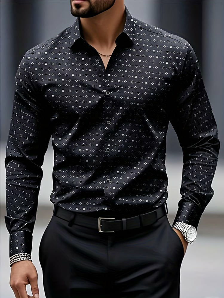 Men's Business Style Printed Shirt