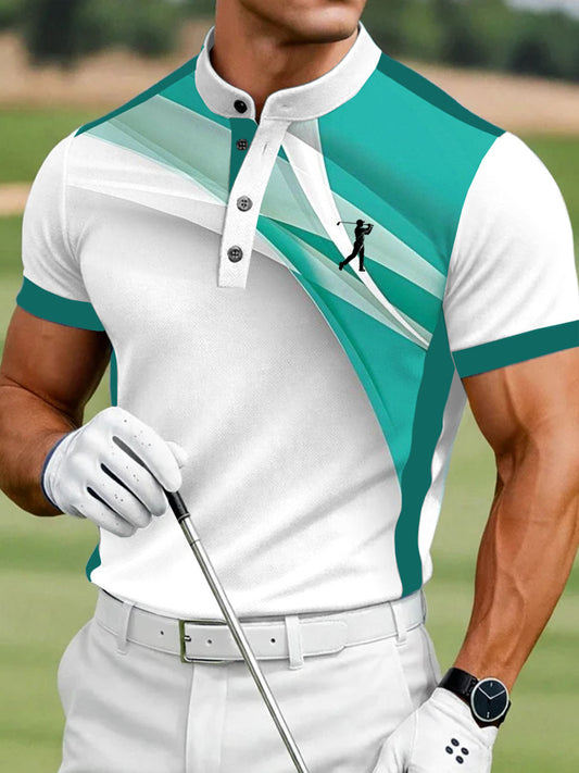 Men's Vintage Business Style Printed Casual Polo Shirt