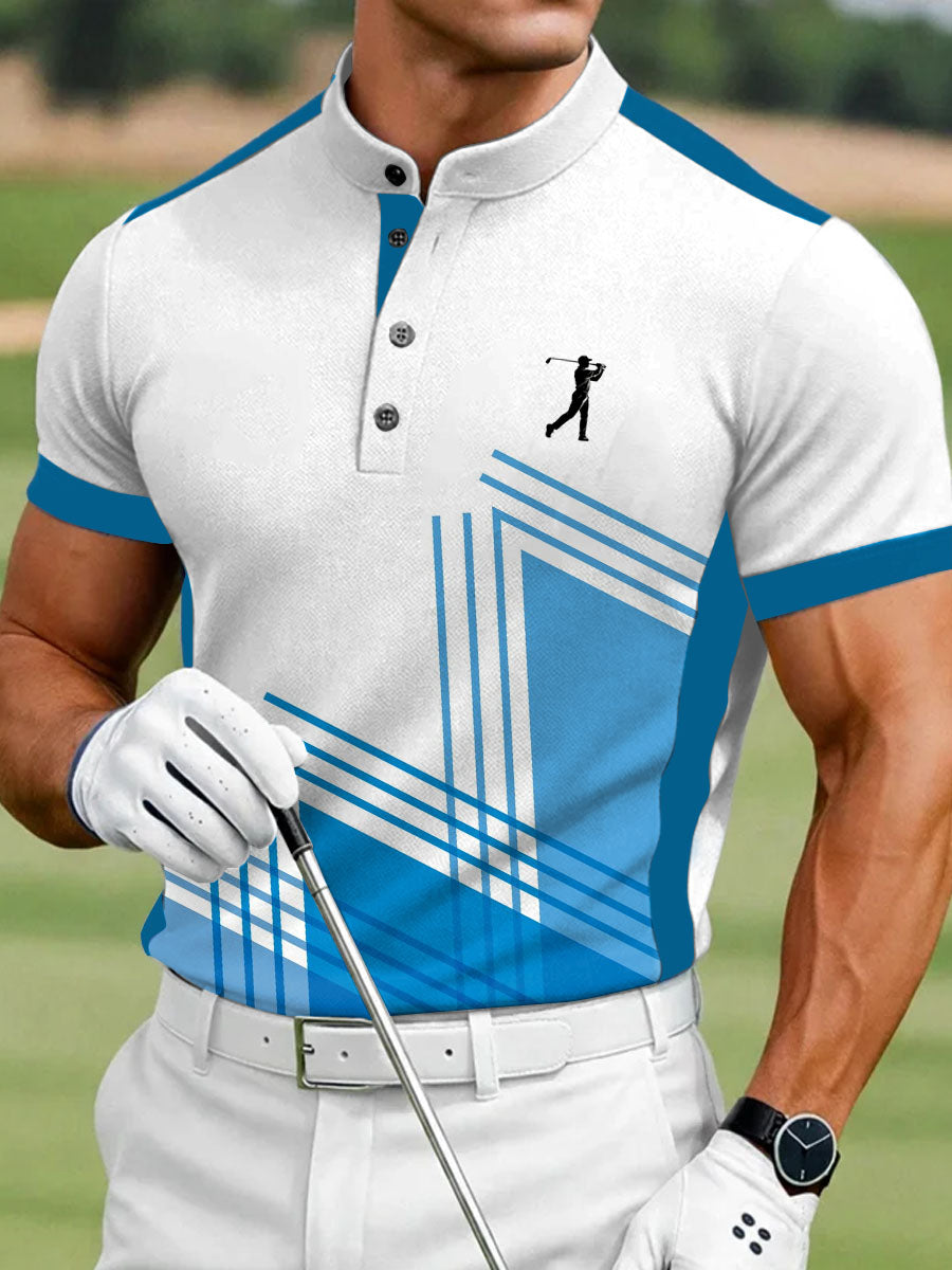 Men's Vintage Business Style Printed Casual Polo Shirt