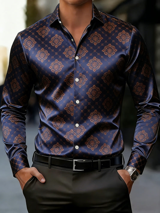 Men's Business Style Printed Shirt