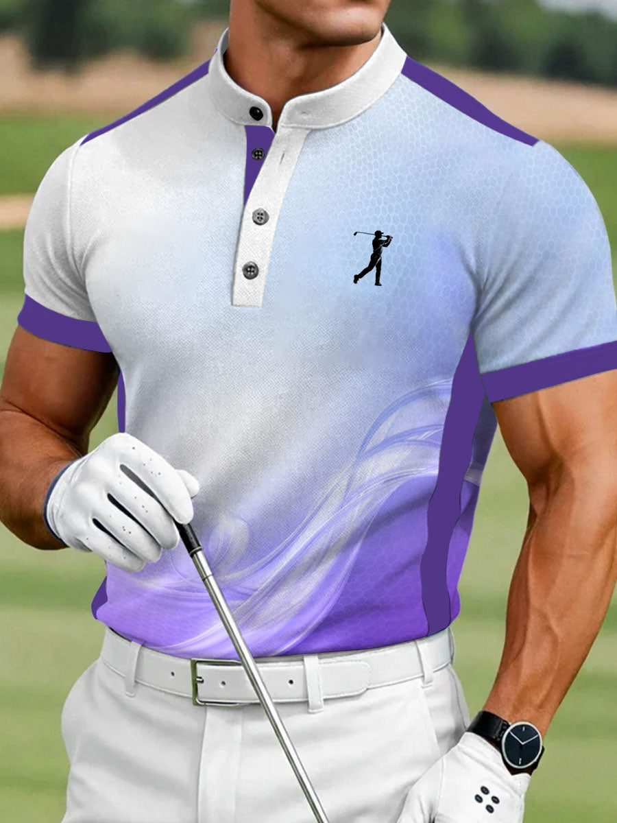Men's Vintage Business Style Printed Casual Polo Shirt