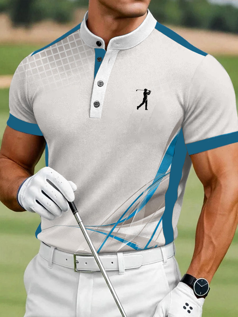 Men's Vintage Business Style Printed Casual Polo Shirt