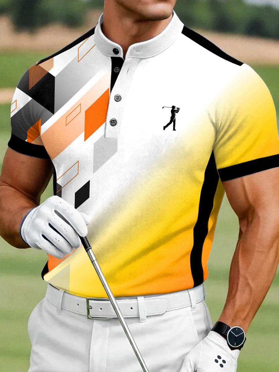 Men's Vintage Business Style Printed Casual Polo Shirt