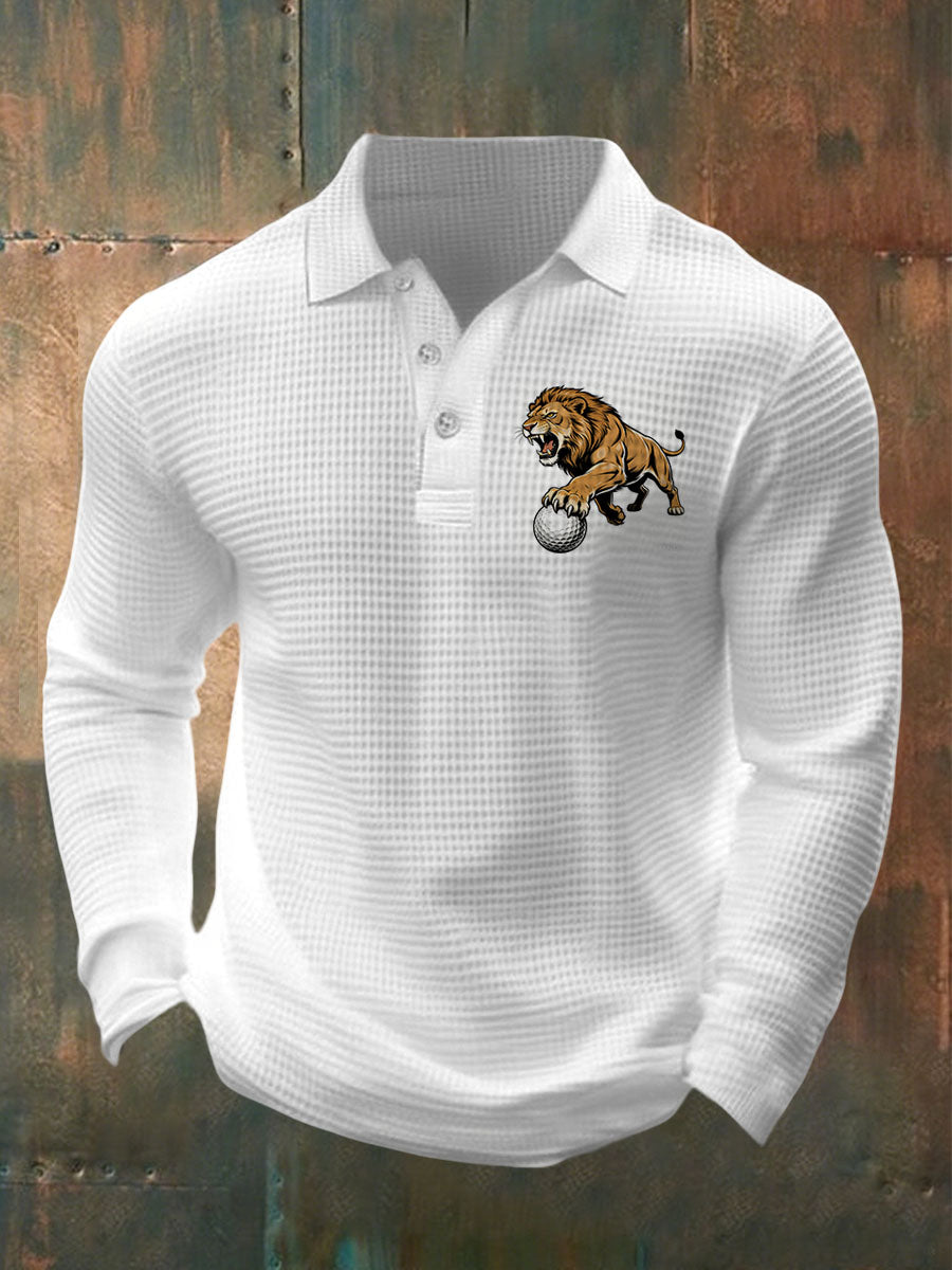 Men's Vintage Business Style Printed Casual Polo Shirt