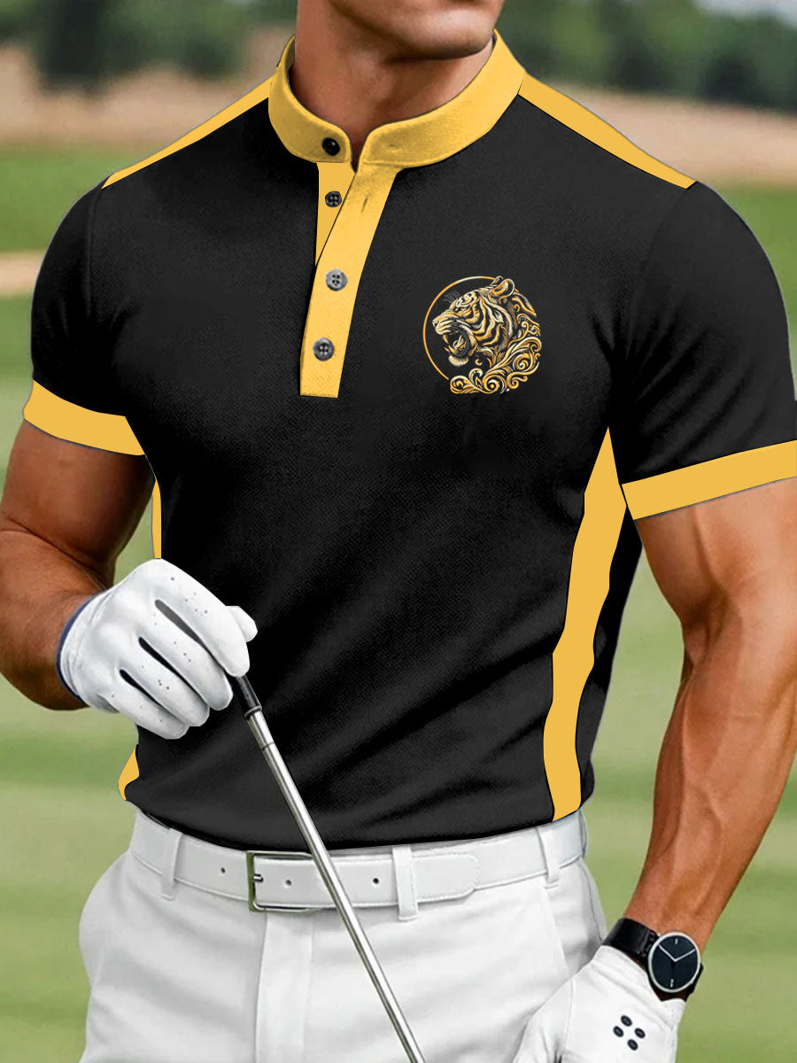 Men's Vintage Business Style Printed Casual Polo Shirt