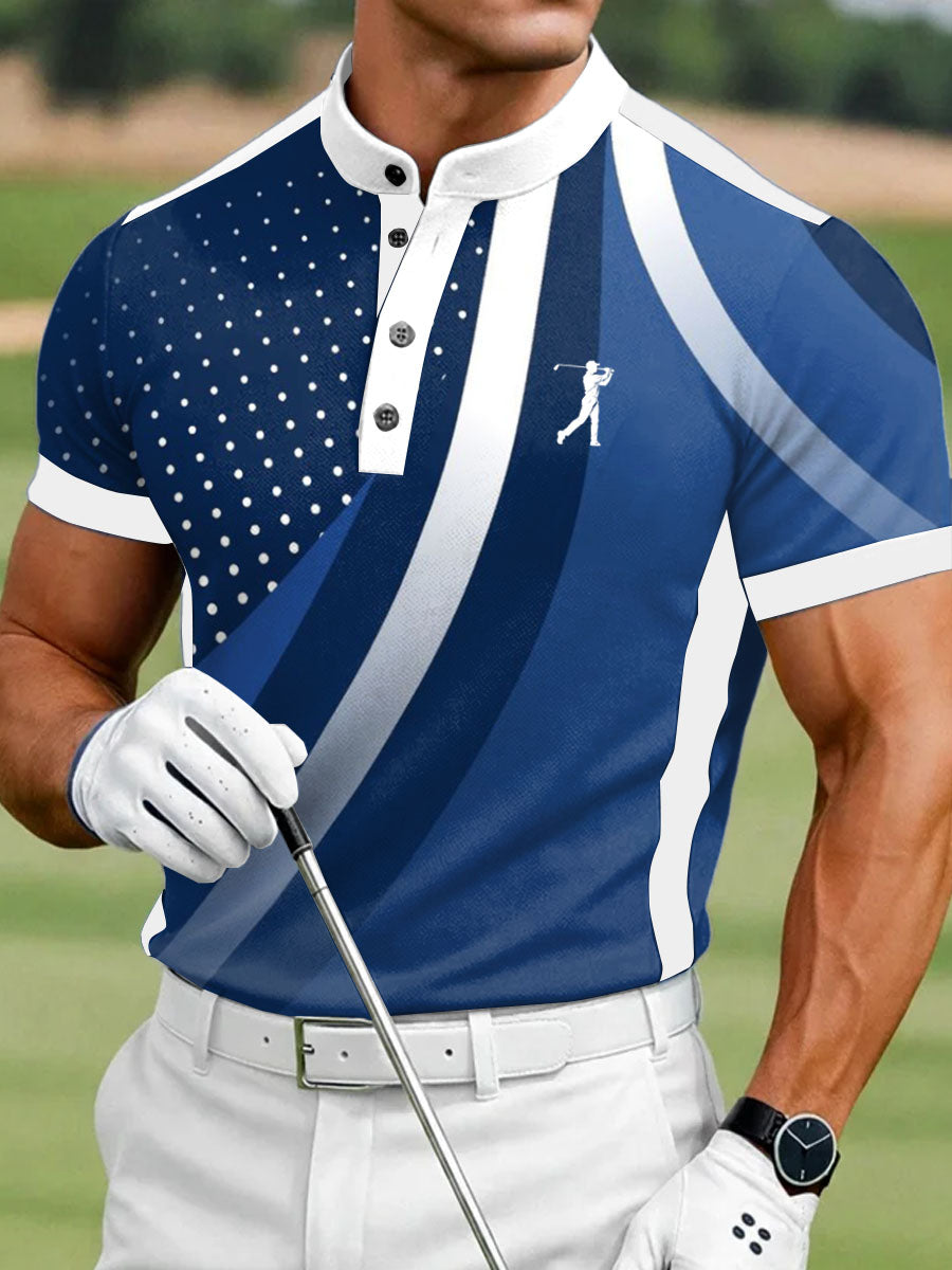 Men's Vintage Business Style Printed Casual Polo Shirt