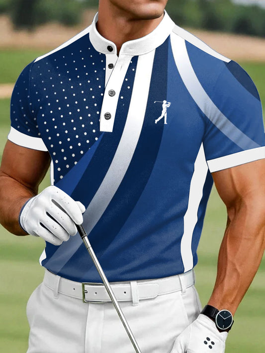 Men's Vintage Business Style Printed Casual Polo Shirt