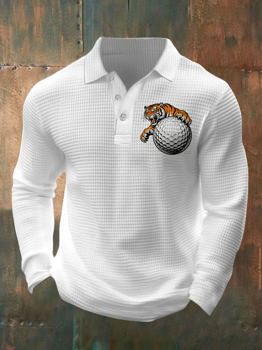 Men's Vintage Business Style Printed Casual Polo Shirt