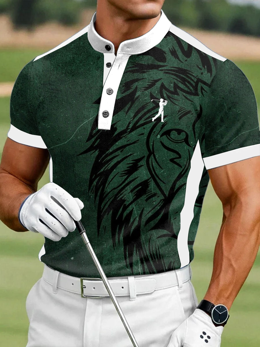 Men's Vintage Business Style Printed Casual Polo Shirt