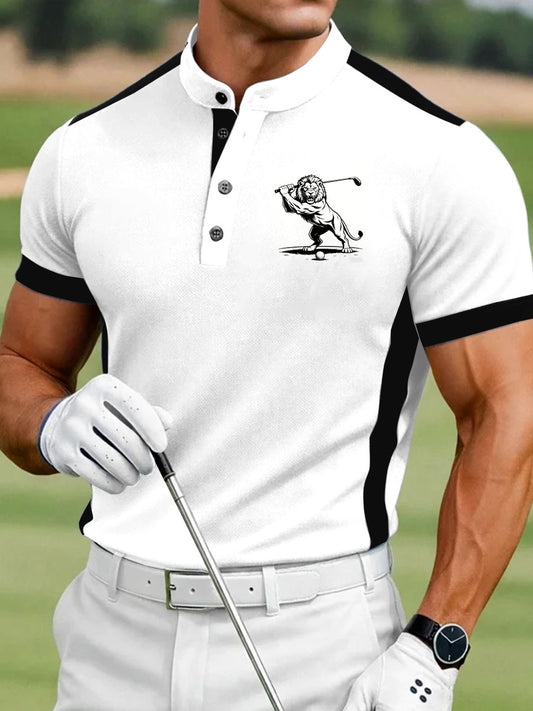Men's Vintage Business Style Printed Casual Polo Shirt