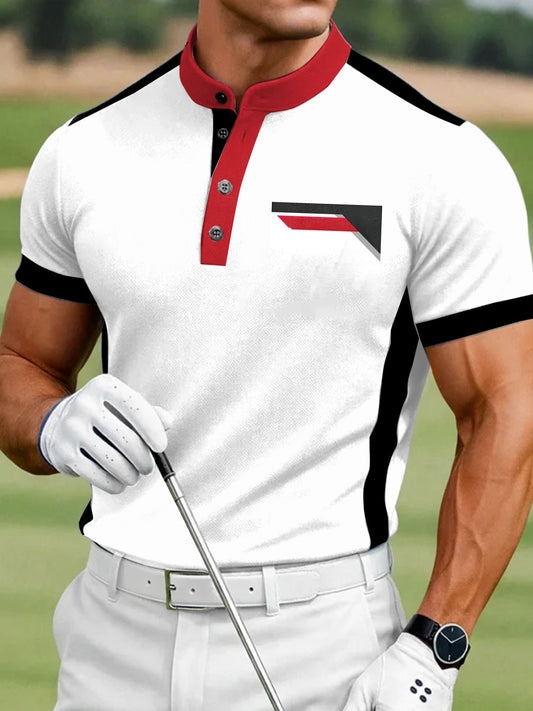 Men's Vintage Business Style Printed Casual Polo Shirt