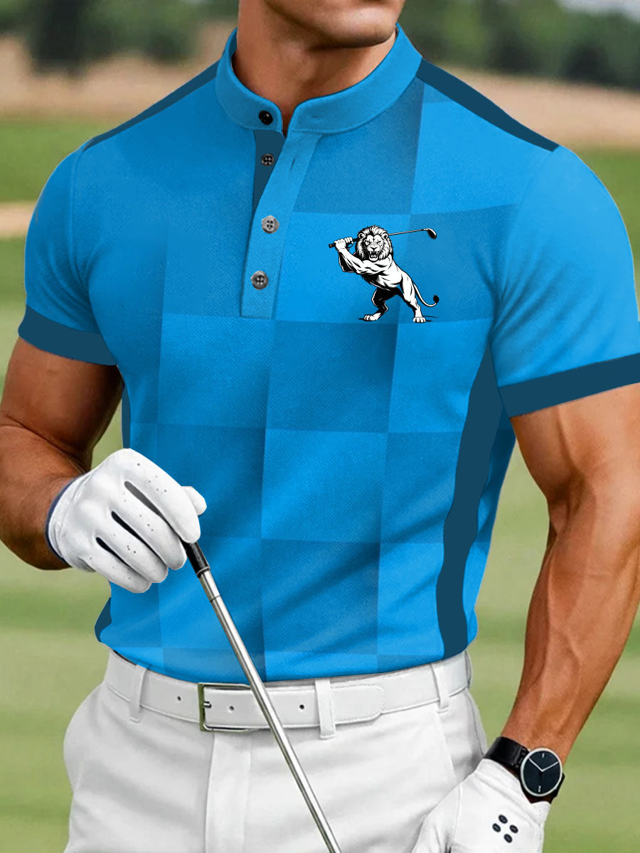 Men's Vintage Business Style Printed Casual Polo Shirt