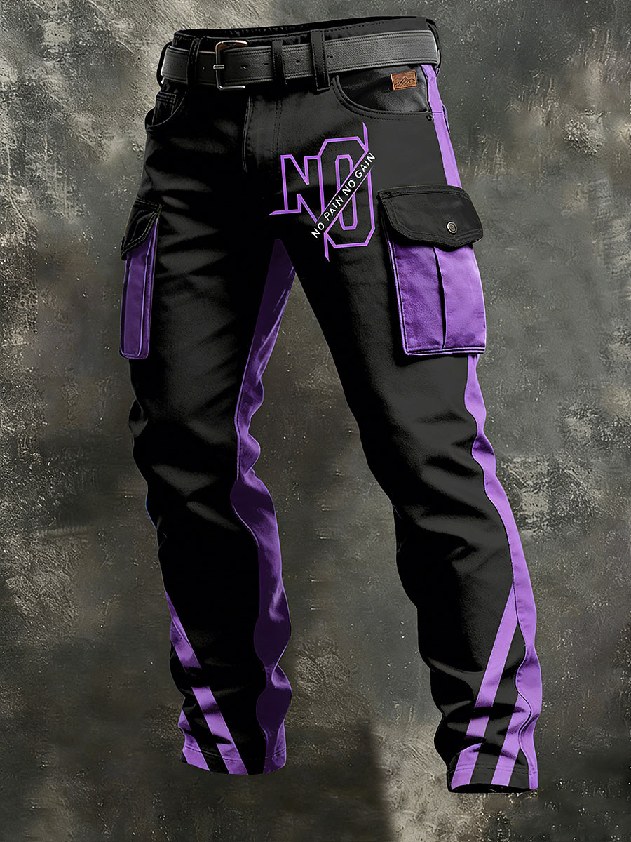 Men's Retro Vacation Business Art Print Casual Workwear Trousers