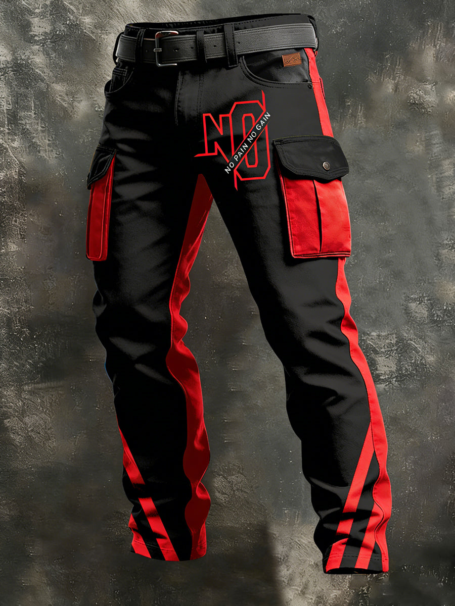Men's Retro Vacation Business Art Print Casual Workwear Trousers