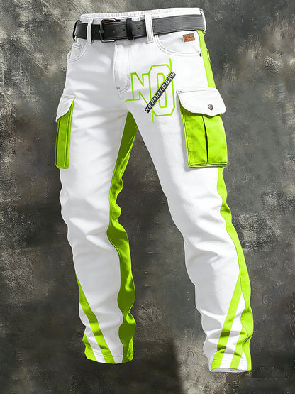 Men's Retro Vacation Business Art Print Casual Workwear Trousers