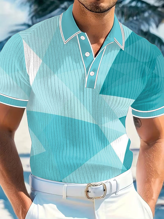 Men's Vintage Business Style Printed Casual Polo Shirt
