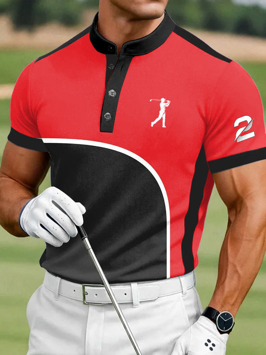 Men's Vintage Business Style Printed Casual Polo Shirt