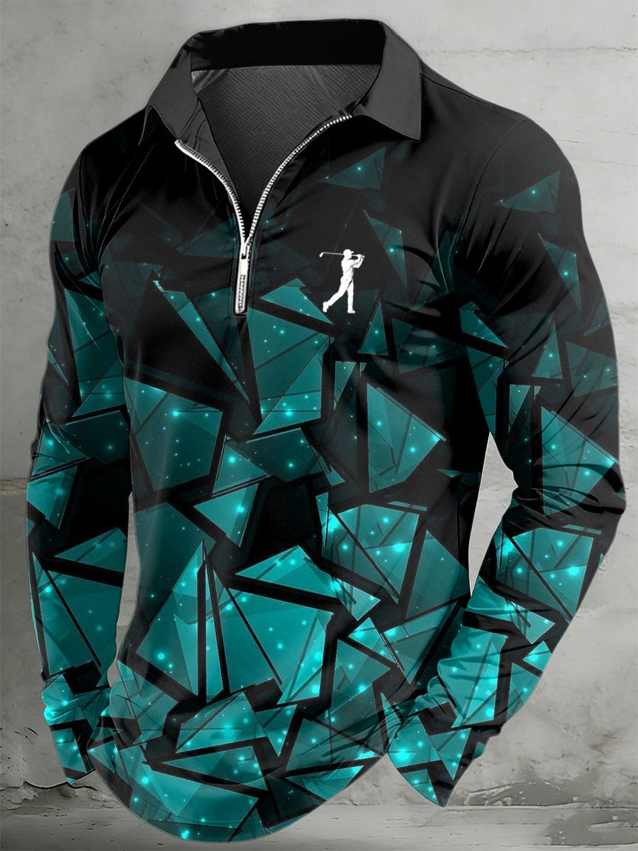 Men's Vintage Business-Style Printed Casual Top