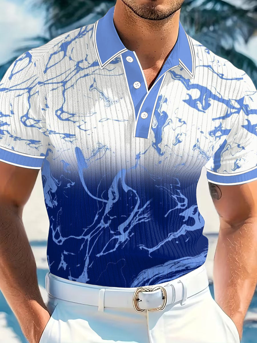 Men's Vintage Business Style Printed Casual Polo Shirt