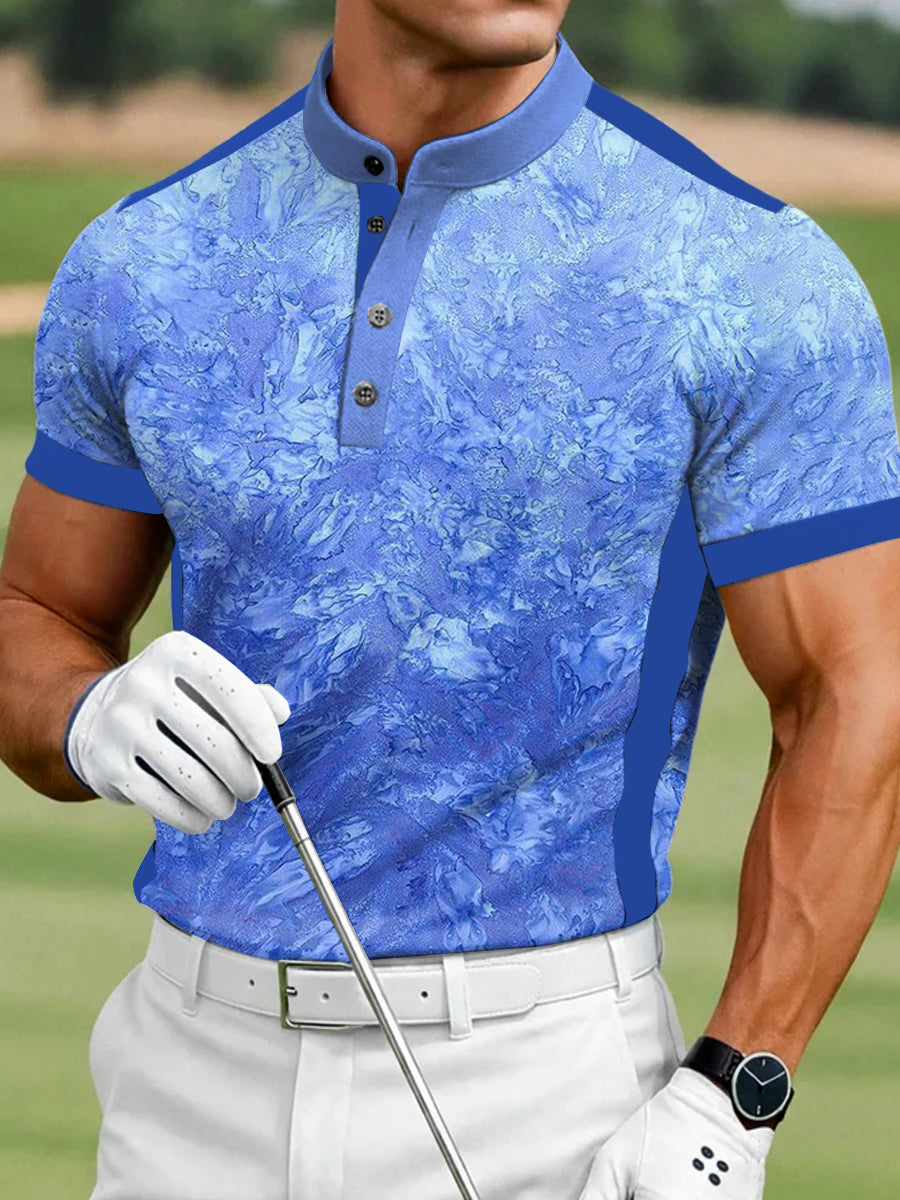 Men's Vintage Business Style Printed Casual Polo Shirt