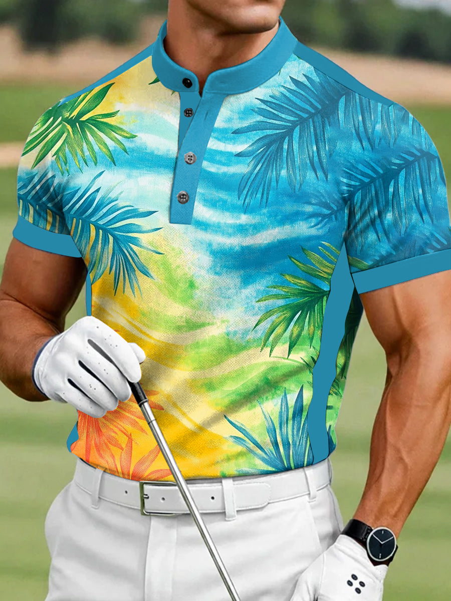 Men's Vintage Business Style Printed Casual Polo Shirt