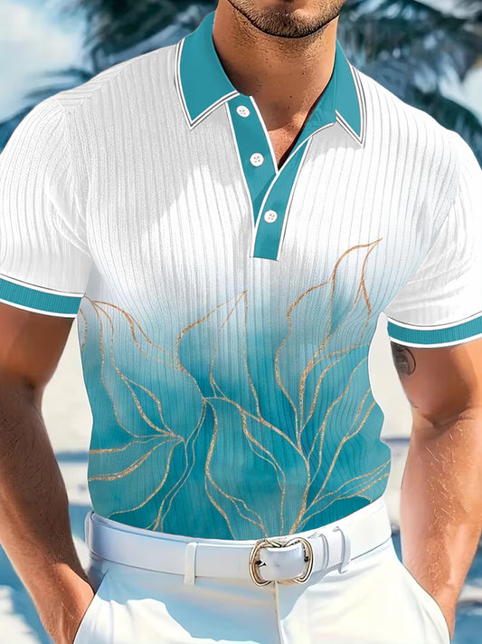 Men's Vintage Business Style Printed Casual Polo Shirt