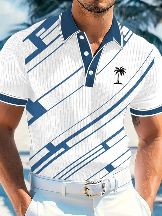 Men's Simple Vacation Printed Casual Polo Shirt