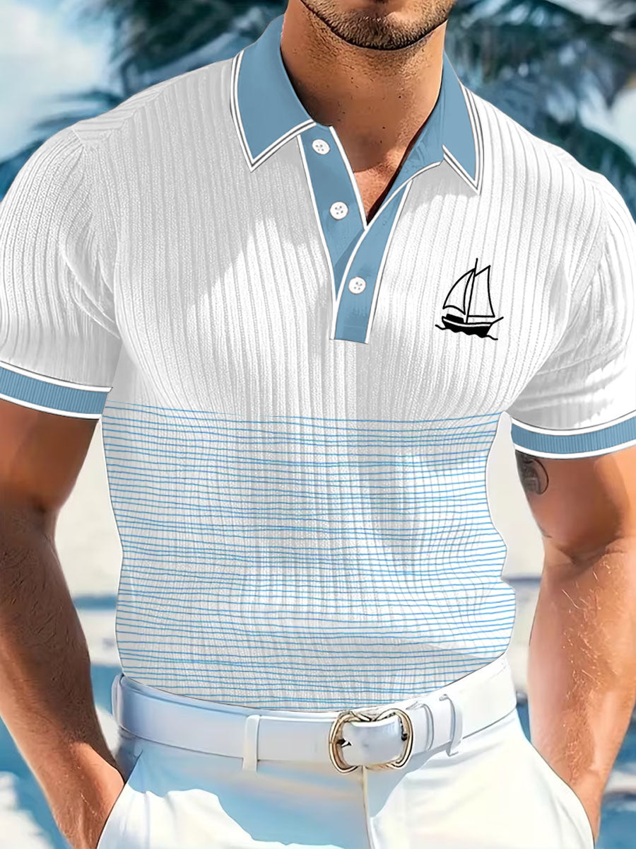 Men's Simple Vacation Printed Casual Polo Shirt