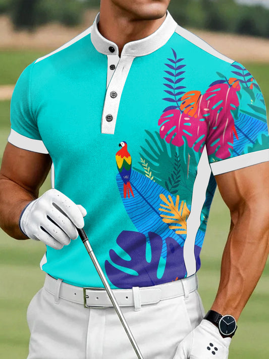 Men's Vintage Business Style Printed Casual Polo Shirt