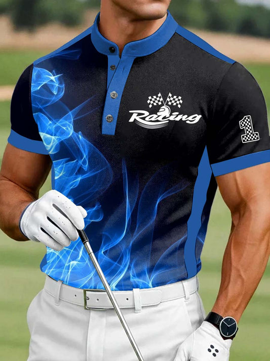 Men's Vintage Business Style Printed Casual Polo Shirt
