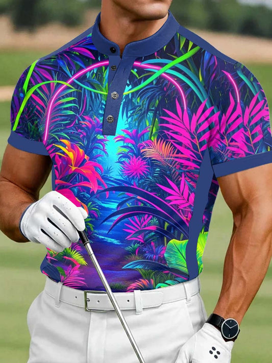 Men's Vintage Business Style Printed Casual Polo Shirt