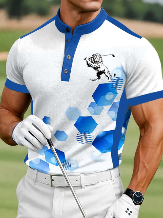 Men's Vintage Business Style Printed Casual Polo Shirt