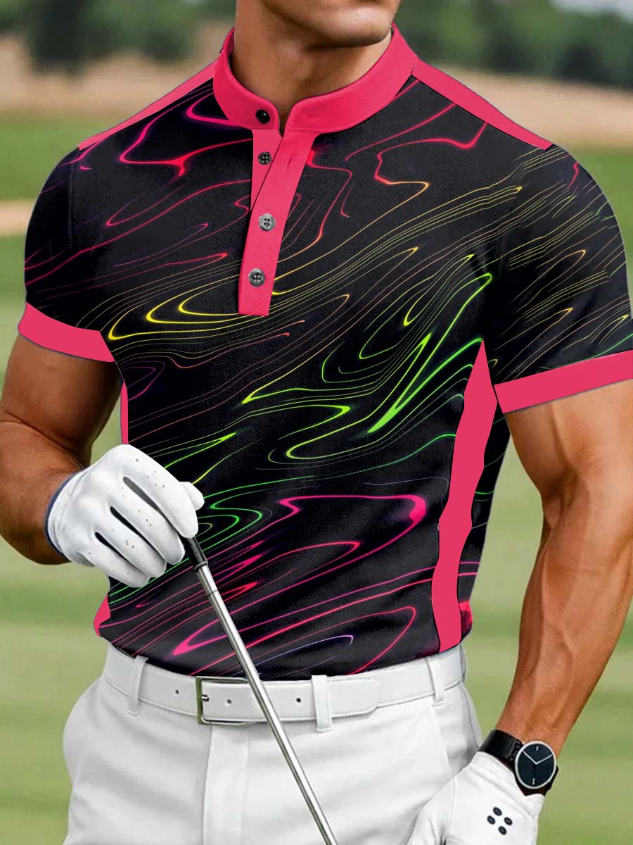 Men's Vintage Business Style Printed Casual Polo Shirt