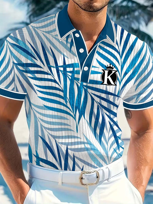 Men's Vintage Business Style Printed Casual Polo Shirt