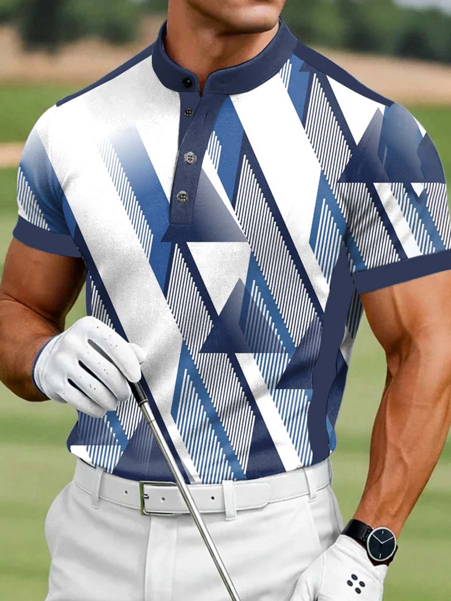 Men's Vintage Business Style Printed Casual Polo Shirt