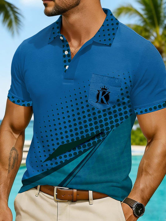 Men's Vintage Business Style Printed Casual Polo Shirt