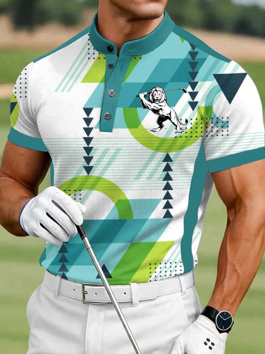 Men's Vintage Business Style Printed Casual Polo Shirt