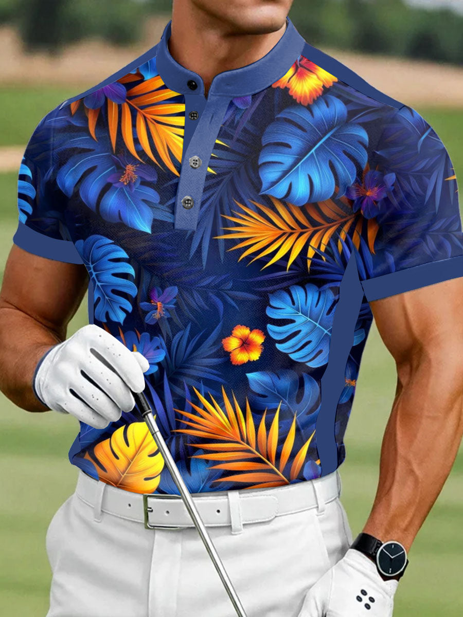 Men's Vintage Business Style Printed Casual Polo Shirt
