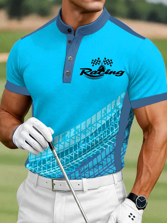 Men's Vintage Business Style Printed Casual Polo Shirt