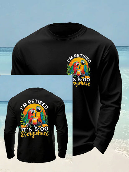 Men's Day long sleeve round neck T-shirt