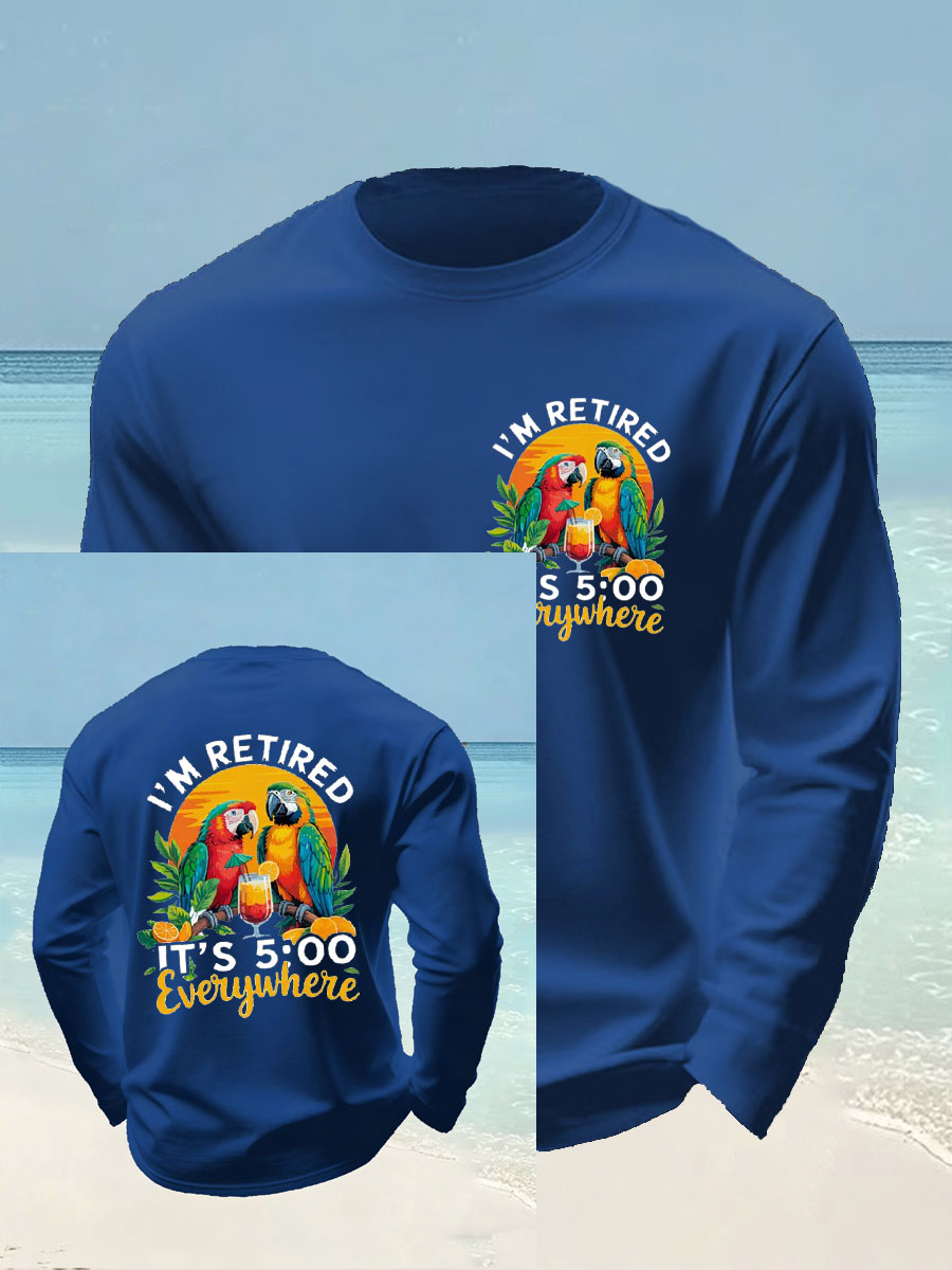 Men's Day long sleeve round neck T-shirt