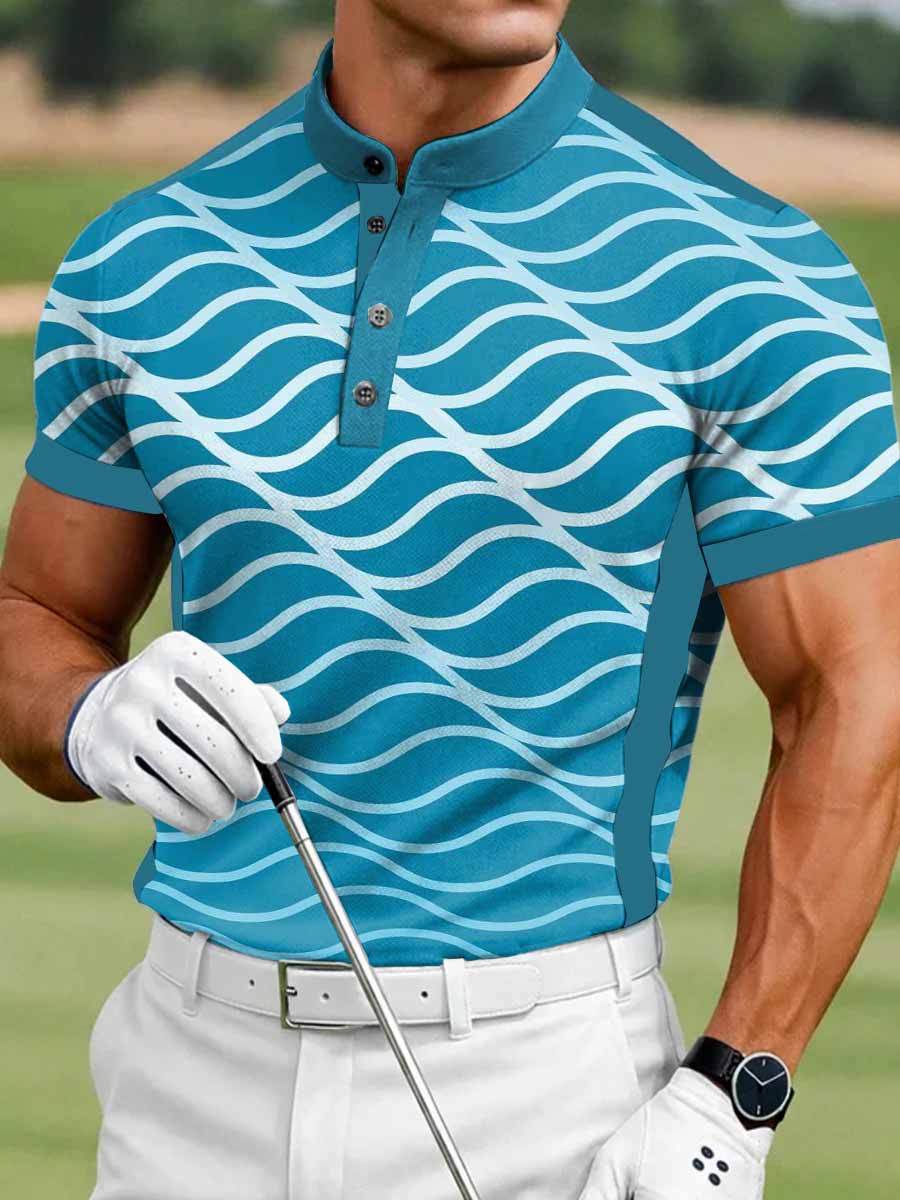 Men's Vintage Business Style Printed Casual Polo Shirt