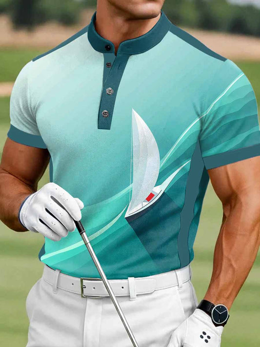 Men's Vintage Business Style Printed Casual Polo Shirt