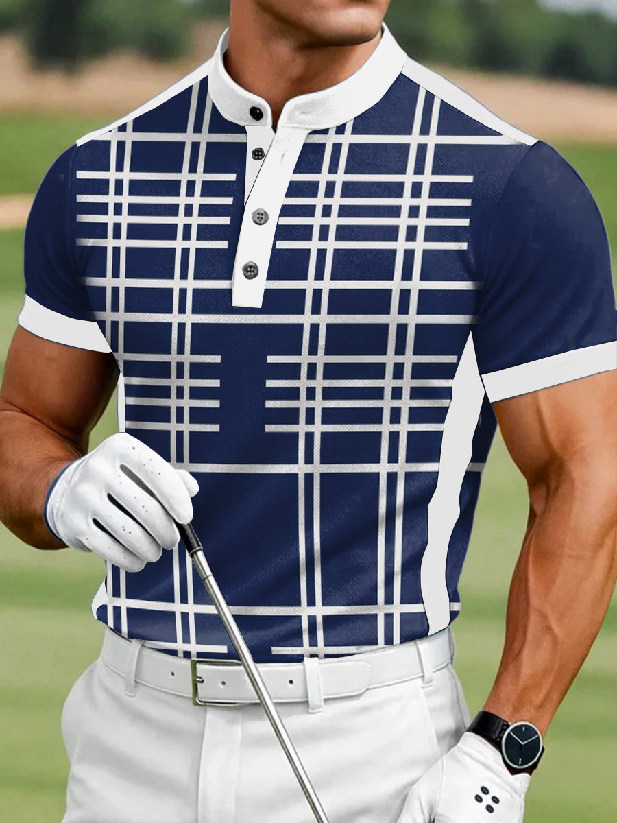 Men's Vintage Business Style Printed Casual Polo Shirt