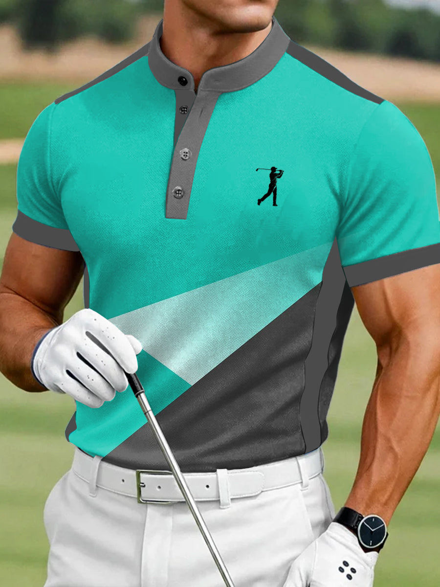 Men's Vintage Business Style Printed Casual Polo Shirt