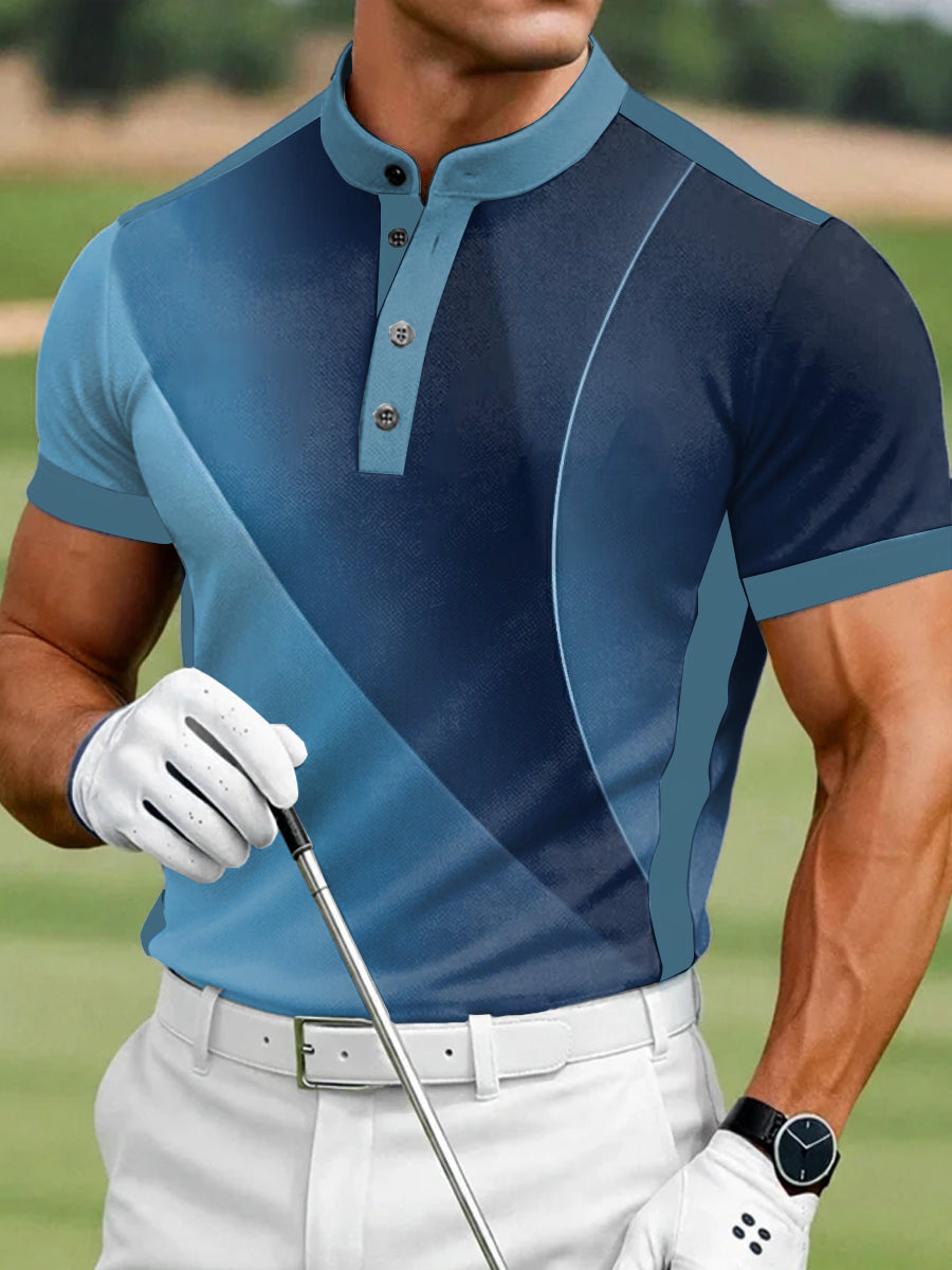 Men's Vintage Business Style Printed Casual Polo Shirt